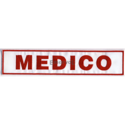 Etichetta "MEDICO" cm3x10 ricamata base velcro