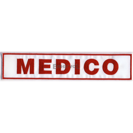 Etichetta "MEDICO" cm25x5 ricamata base velcro