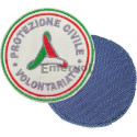 DISTINTIVO RICAMATO PROTEZIONE CIVILE VOLONTARIATO DM 7,5cm VELCRATO