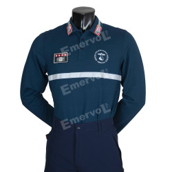 POLO TECNICA BLU MANICHE LUNGHE