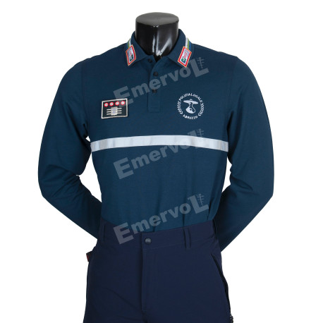 POLO TECNICA BLU MANICHE LUNGHE