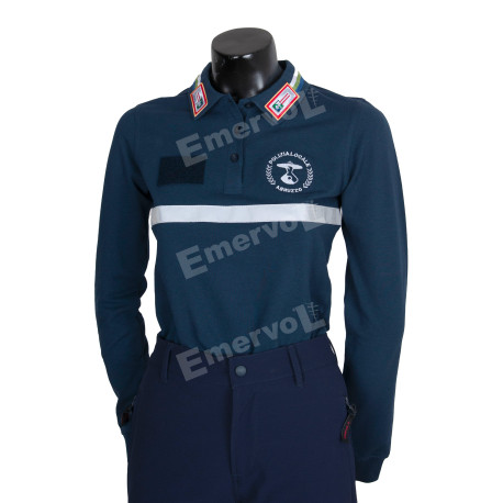 POLO TECNICA DONNA MANICHE LUNGHE BLU