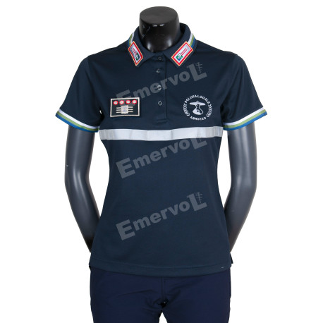 POLO TECNICA DONNA MANICHE CORTE BLU