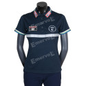 POLO TECNICA DONNA MANICHE CORTE BLU
